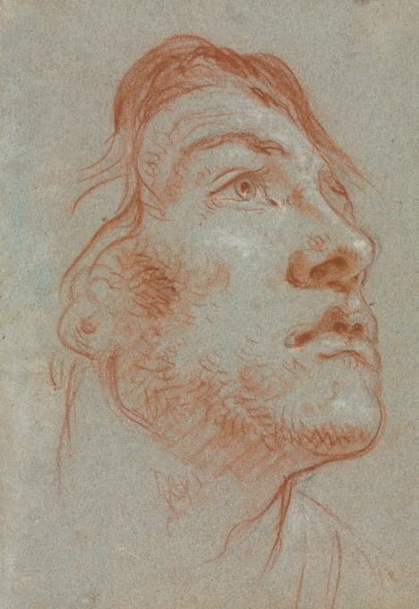 Giovanni Battista Tiepolo - The Head of a Young Man Looking Upwards to the Right