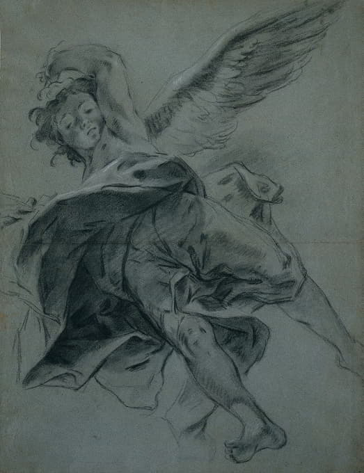 Giovanni Battista Piazzetta - A Flying Angel (recto)