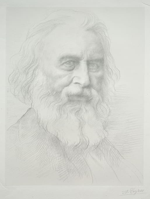 Alphonse Legros - Portrait of Henry Wadsworth Longfellow (2nd Plate)