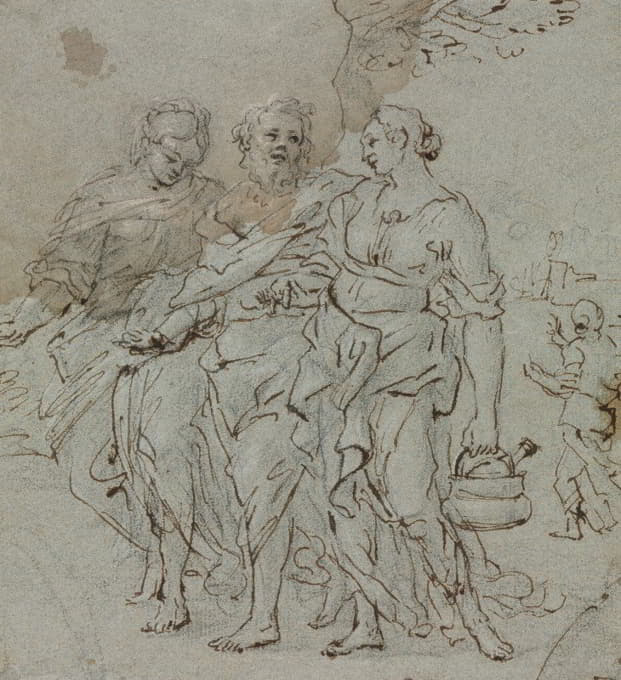 Pietro da Cortona - Lot and His Daughters (recto)