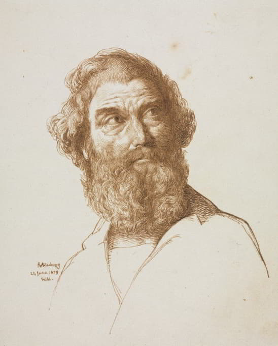William Mulready - Head of a Bearded Man Gazing to His Left