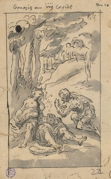 Franz Aspruck - Adam und Eva beweinen den toten Abel
