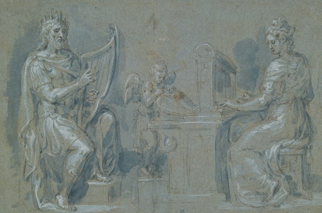 Crispijn van den Broeck - David and Saint Cecilia