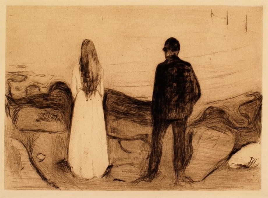 Edvard Munch - Two Human Beings. The Lonely Ones