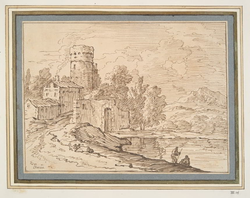 Giovanni Battista Busiri - Landscape with Castle Near Water