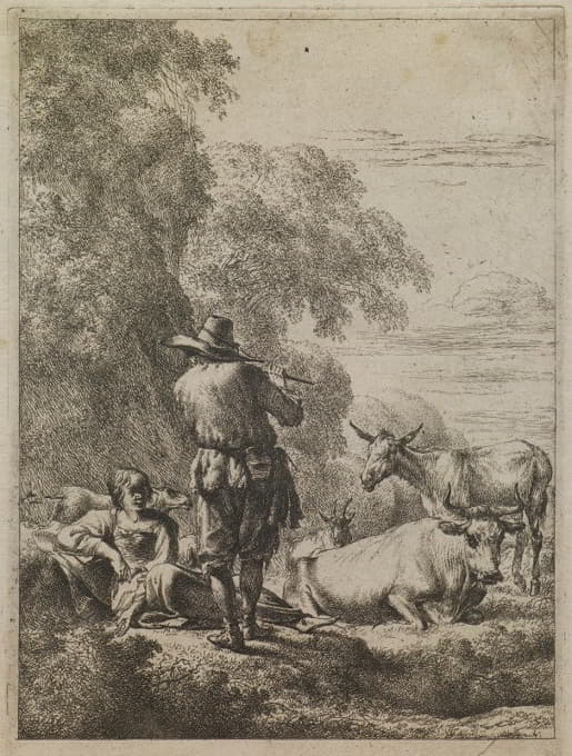 Nicolaes Pietersz. Berchem - The Shepherd Playing the Flute
