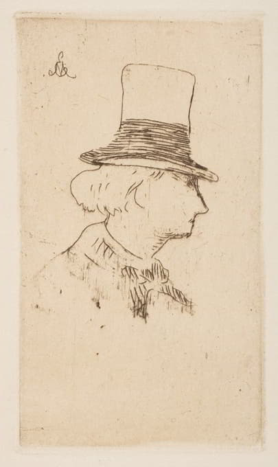 查尔斯·波德莱尔的肖像，侧面图