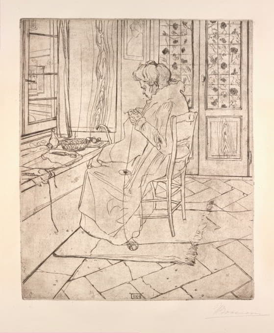 Umberto Boccioni - The Artist’s Mother Crocheting