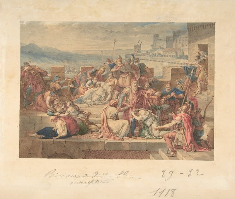 Etienne Barthélemy Garnier - Priam and his Family Mourning the Death of Hector