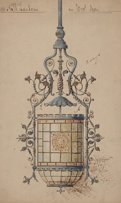 J. B. B. Frost - Wrought Iron Hall Lantern Design