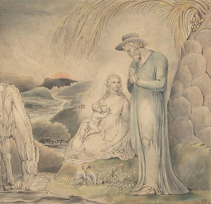 William Blake - The Rest on the Flight into Egypt (The Repose of the Holy Family in Egypt)
