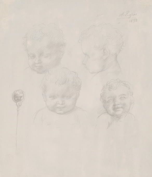 Alphonse Legros - Sketch for Children’s Heads