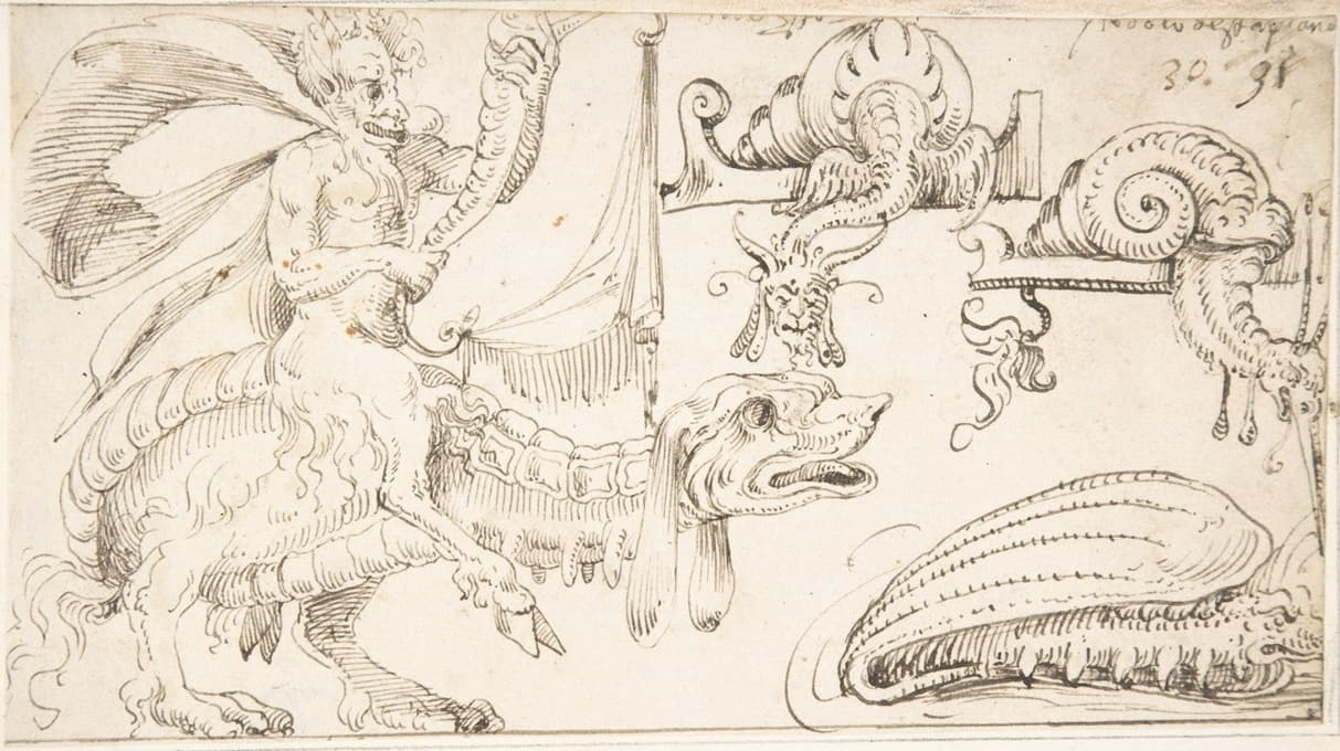 Andrés de Melgar - Studies for Grotesque Figures in the Flemish Style