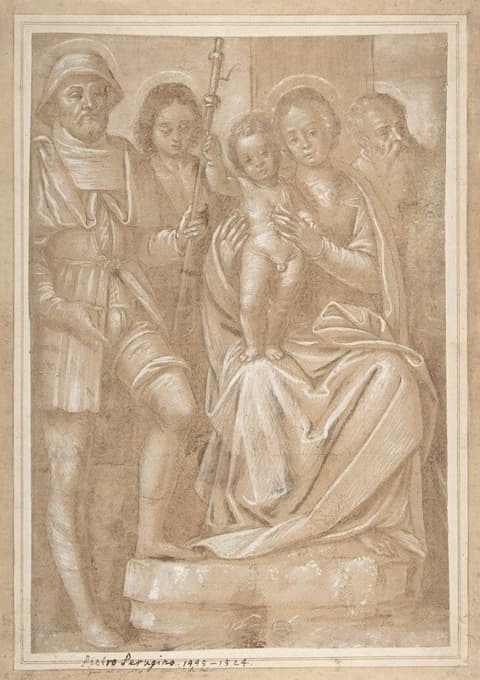 圣罗克和另外两名男性圣徒的圣母和孩子
