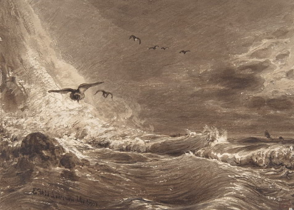 Eduard Hildebrandt - Stormy Sea
