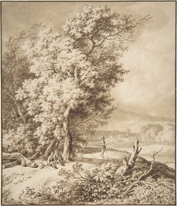 Ferdinand Kobell - Landscape with Wayfarers