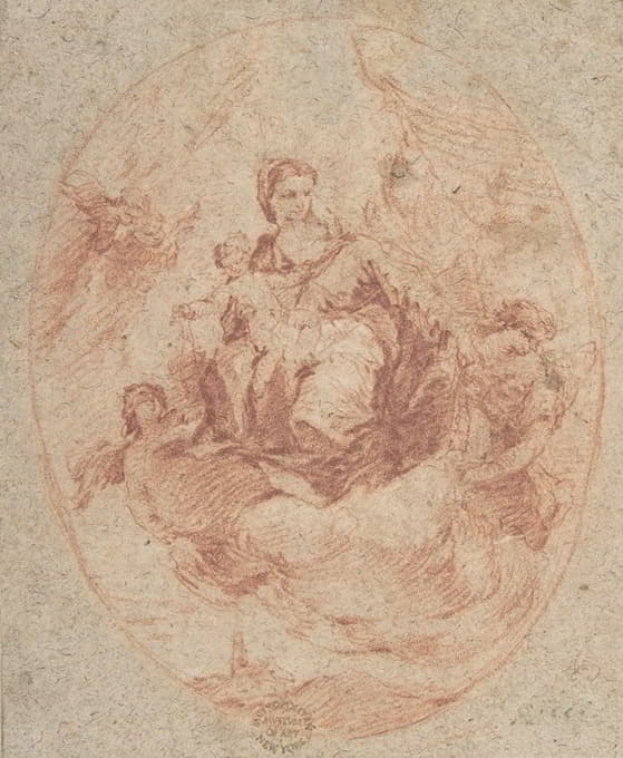 Francesco Guardi - The Virgin and Child Holding Scapulars