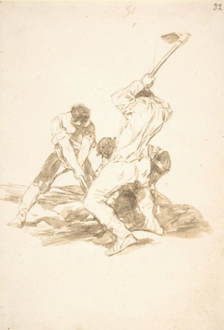 Francisco de Goya - Three men digging