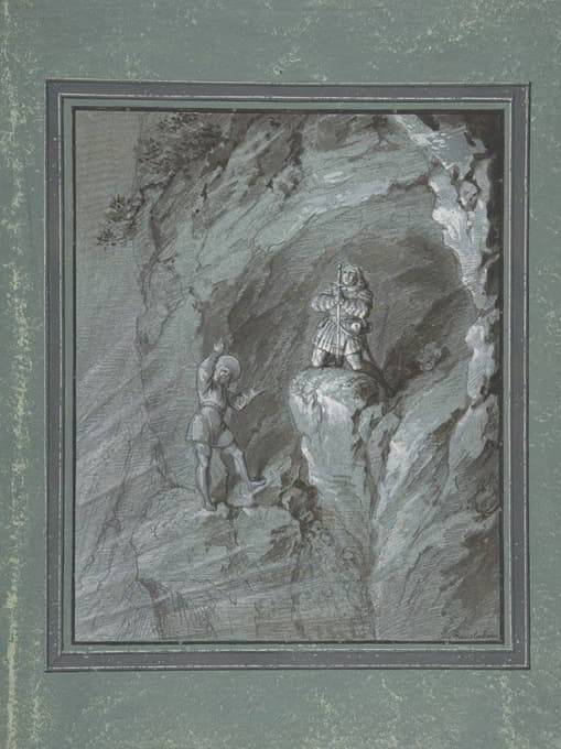 Franz von Hauslab the Younger - Soldiers in a Cave Receiving Blessings from Heaven