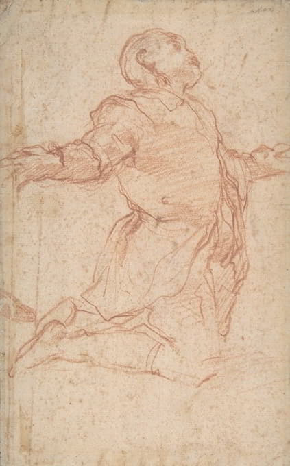 Giovanni Battista Naldini - Kneeling Male Figure with Outstretched Arms
