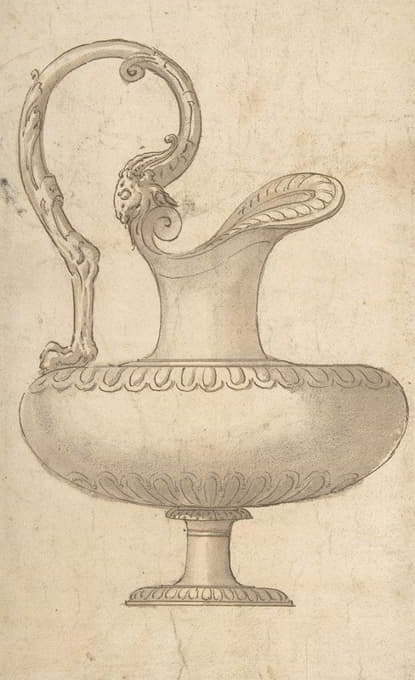 Giulio Romano - Drawing of a Ewer in Antique Style