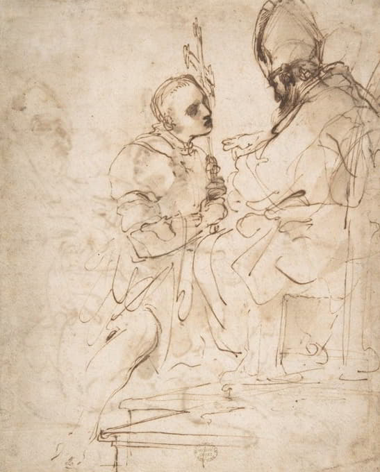 Guercino - Youth Kneeling before a Prelate