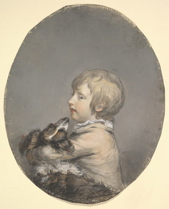 来自肯特郡圣克莱尔的威廉·伊夫林（William Evelyn）牵着一只猎犬