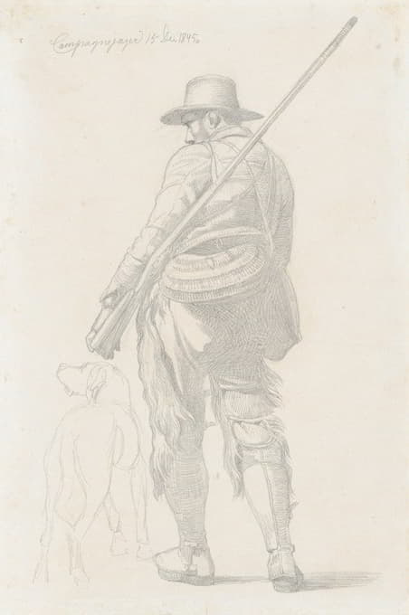Johan Thomas Lundbye - Roman Hunter with his Dog, seen from the Back