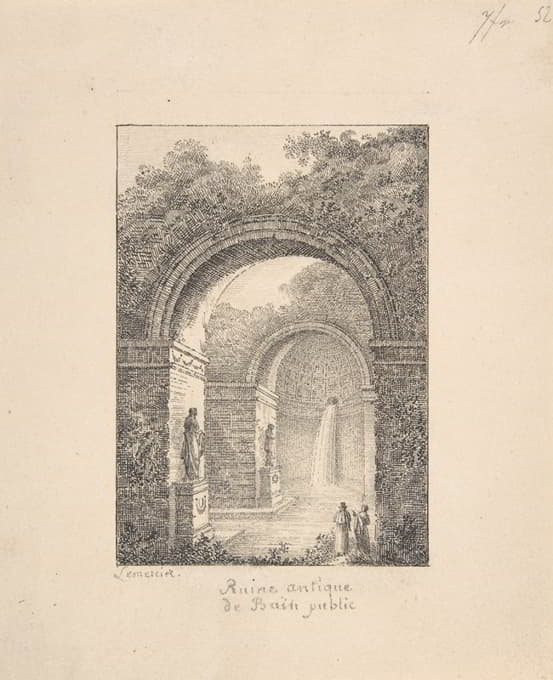 Joseph Lemercier - Classical Ruins; A Public Bath