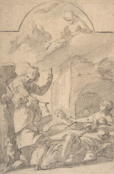Laurent de la Hyre - St. Roch Interceding before the Holy Trinity for Plague Victims