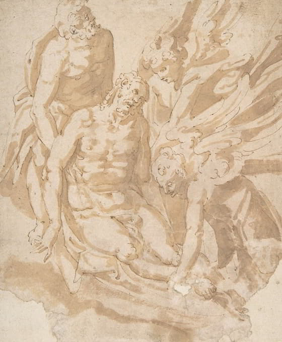 Marco Marchetti - Design of Dead Christ Supported by Two Angels a Saint