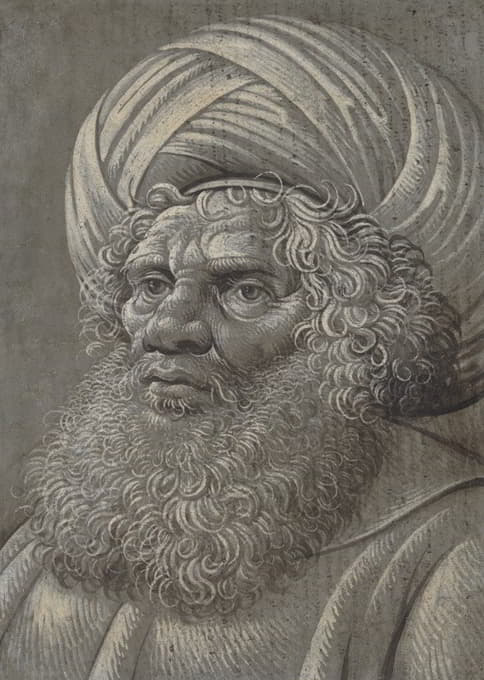 Master of the Death of Absalom - Head of a Bearded Man Wearing a Turban
