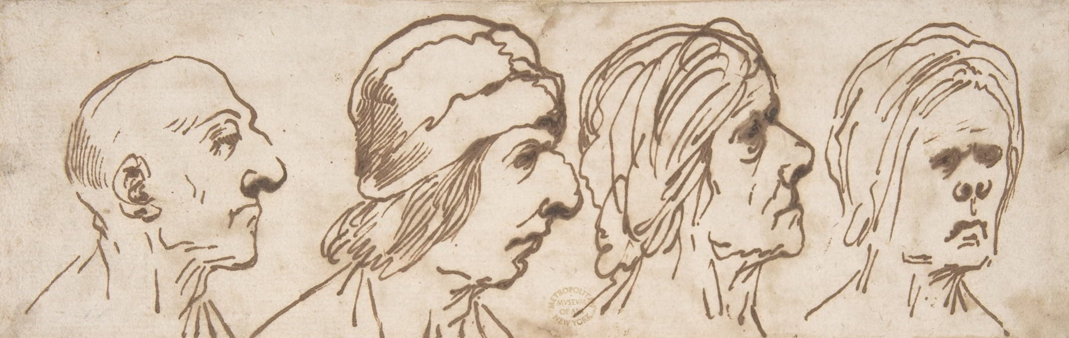 Pier Francesco Mola - Four Caricatured Heads