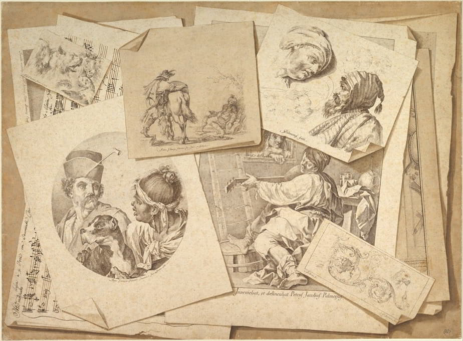 Pietro Jacopo Palmieri - Trompe-l’Oeil Exercise; Prints on a Table Top