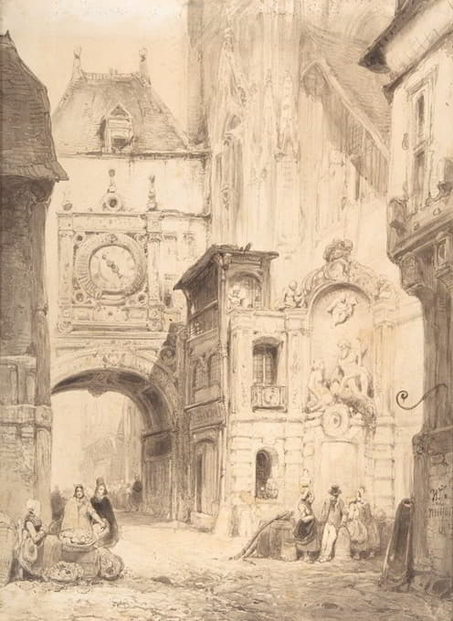 Wijnand Jan Joseph Nuijen - Rue du Gros Horloge, Rouen early