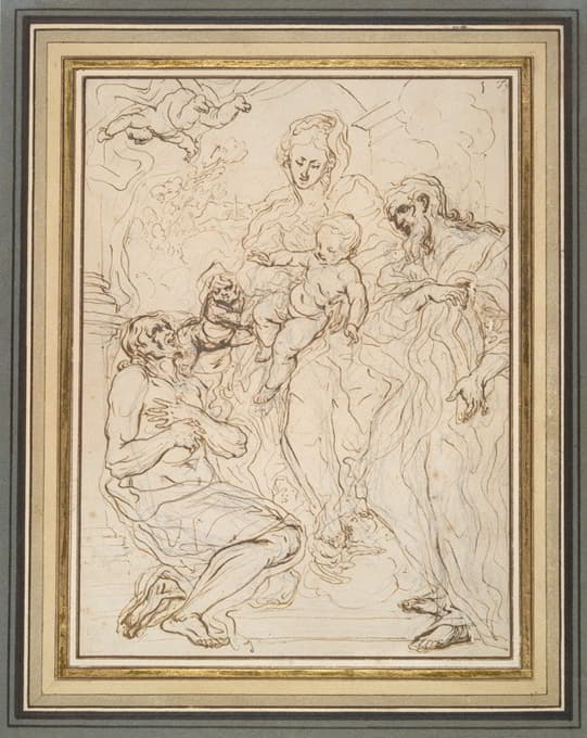 Giovanni Battista Gaulli - Virgin and Child with Two Saints