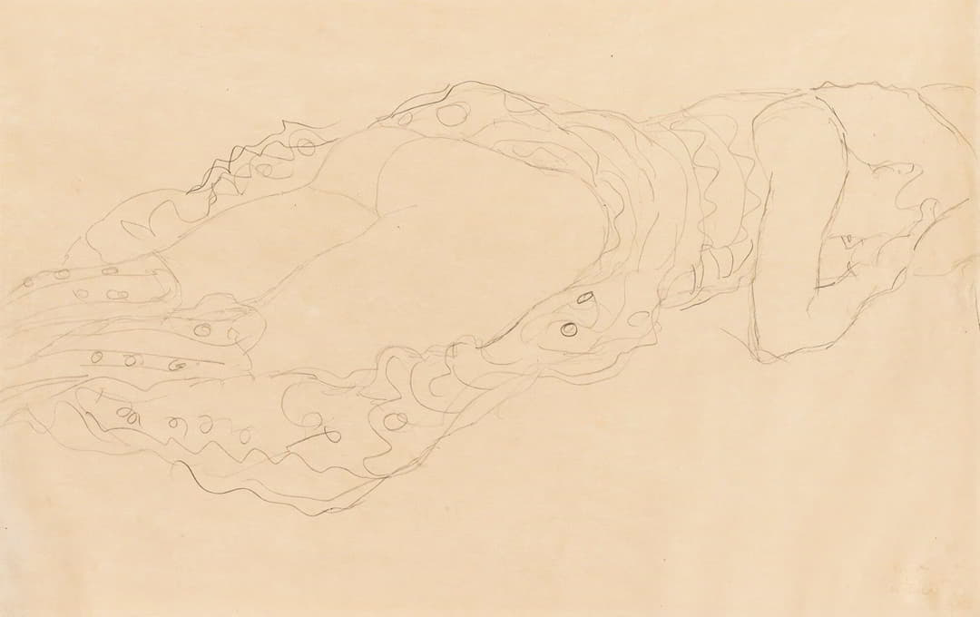 Gustav Klimt - Liegende (Reclining Nude)