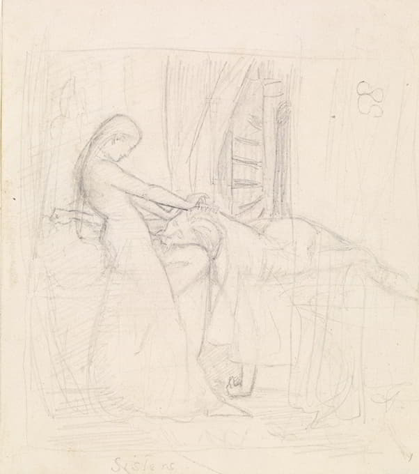 Sir John Everett Millais - Tennyson’s The Sisters – Figure Sketch
