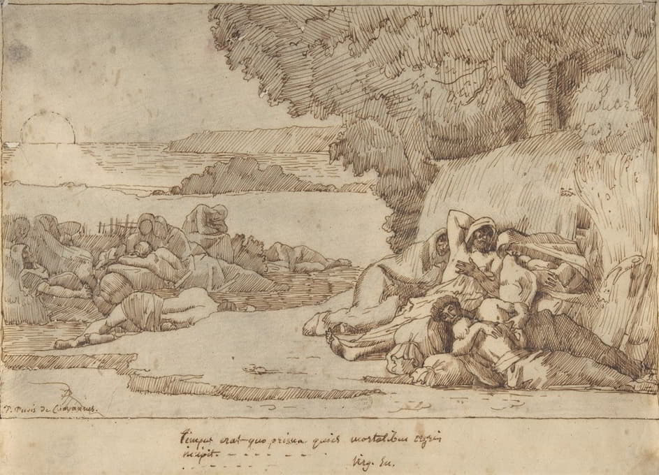 Pierre Puvis de Chavannes - Sleep; sketch for the painting, now in the museum at Lille