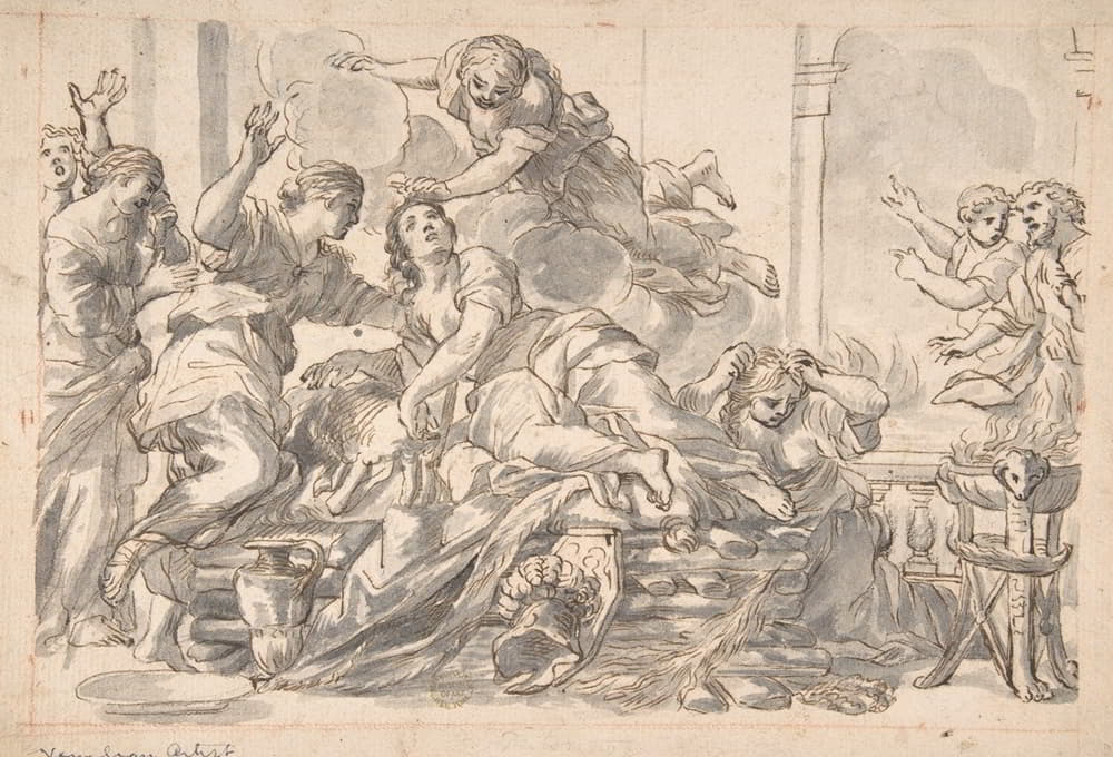 After Giovanni Francesco Romanelli - Death of Dido