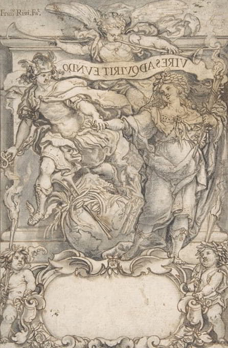 Francisco Rizi - Design for a Frontispiece; Mercury and Fame