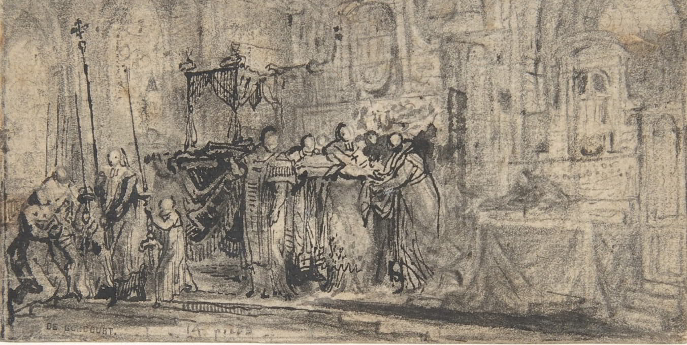 Gabriel de Saint-Aubin - Coronation Regalia Carried in Procession at Saint-Denis