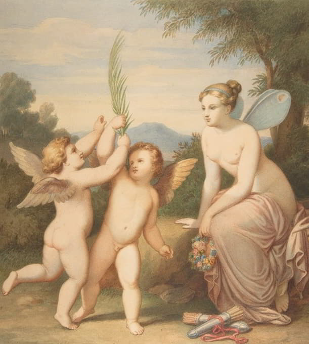 Johannes Riepenhausen - Eros and Anteros with Psyche Looking at Them