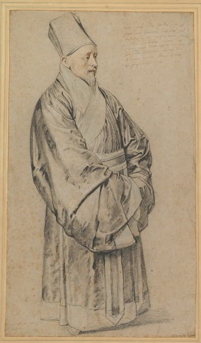 身着中国服装的尼古拉斯·特里高尔特肖像