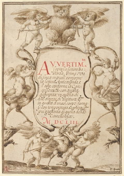 Valerio Spada - Frontispiece with Putti and Animals