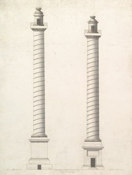 Antoninus Pius立柱立面图和图拉真立柱立面图
