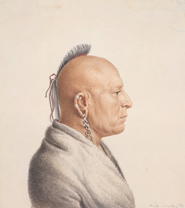 Charles Balthazar Julien Févret de Saint-Mémin - Osage Warrior
