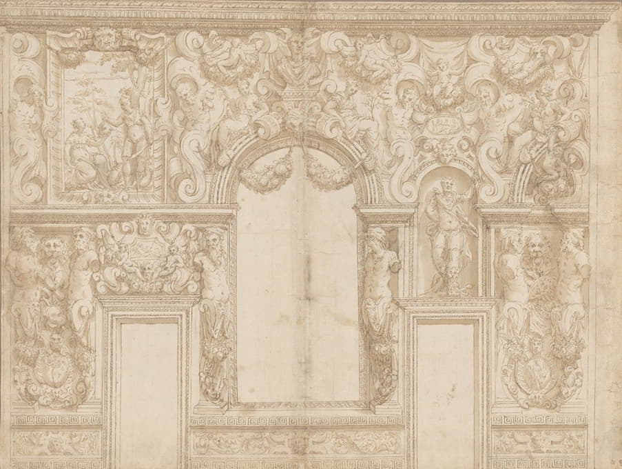 Circle of Alessandro Vittoria - Design for the Decoration of a Palace Wall (Veronese Palazzo)