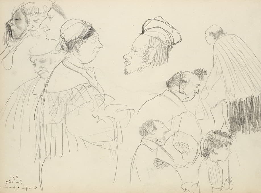 Edgar Degas - Sketches of Figures at a Funeral