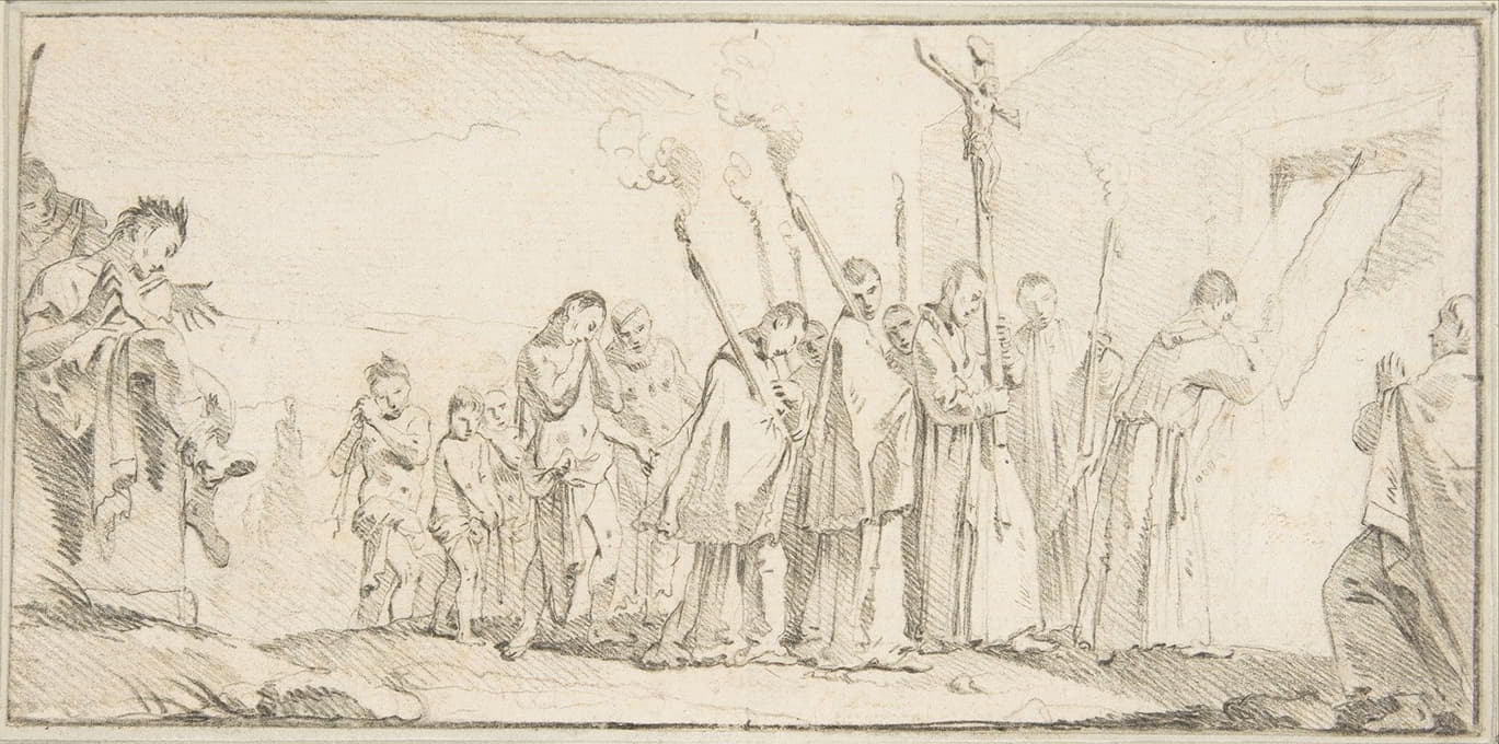 Giovanni Battista Tiepolo - Procession of Monks and Flagellants